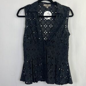 Very rare vintage guess black floral eyelet medium ballerina core medium vest